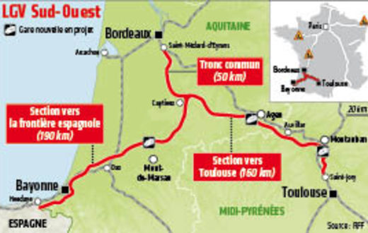 LGV Bordeaux-Toulouse : le tracé dévoilé avec une future liaison vers l’Espagne