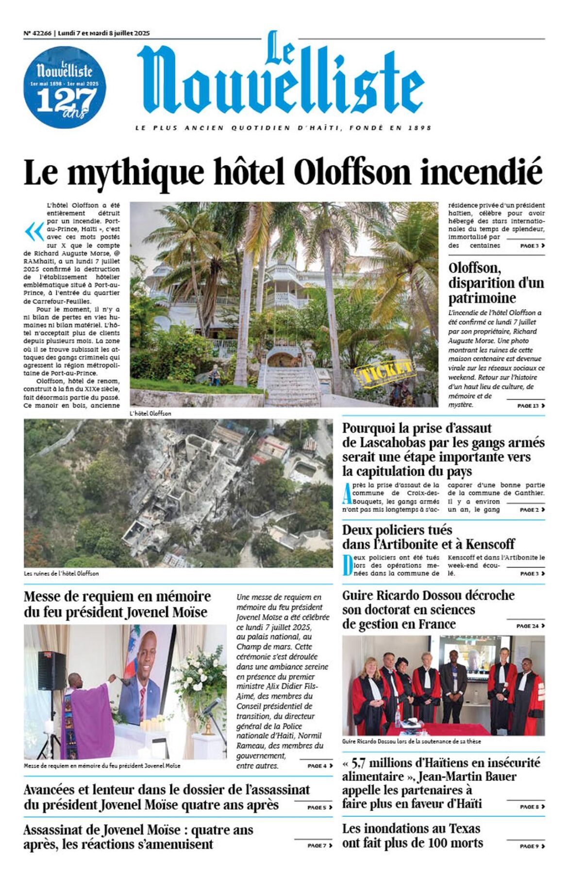 Le prestigieux hôtel Oloffson de Haïti détruit par des gangs violents