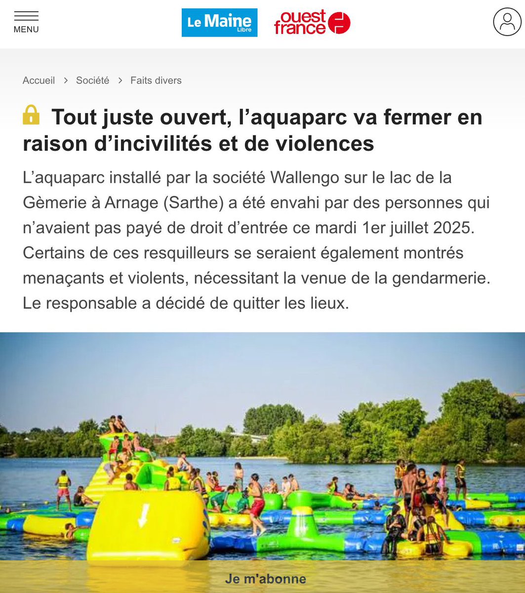 L’aquaparc d’Arnage ferme à cause des violences et de l’insécurité